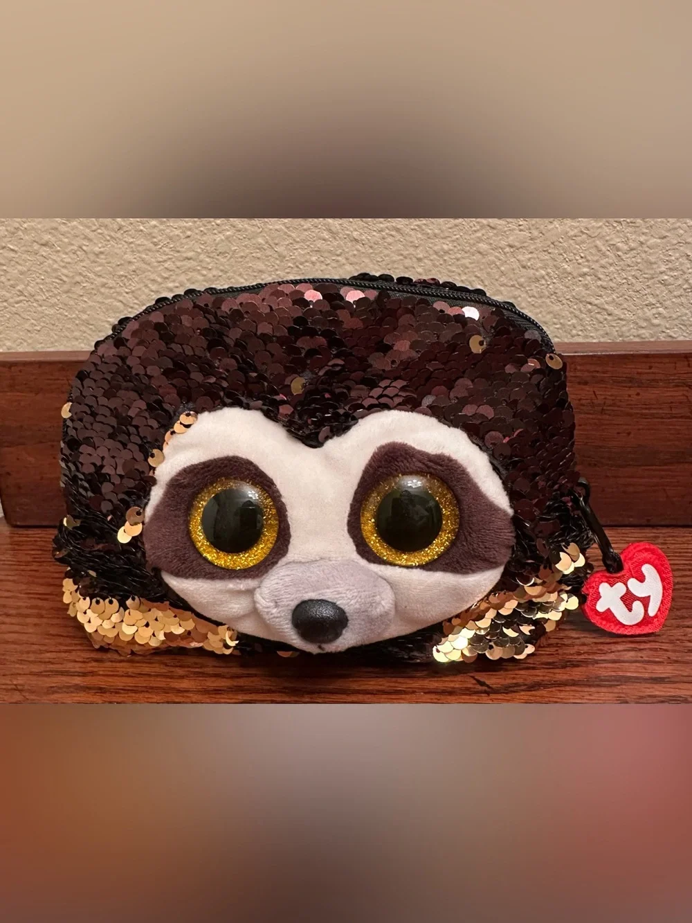 TY Beanie Boos Dangler Sloth Sequin Zipper Pouch